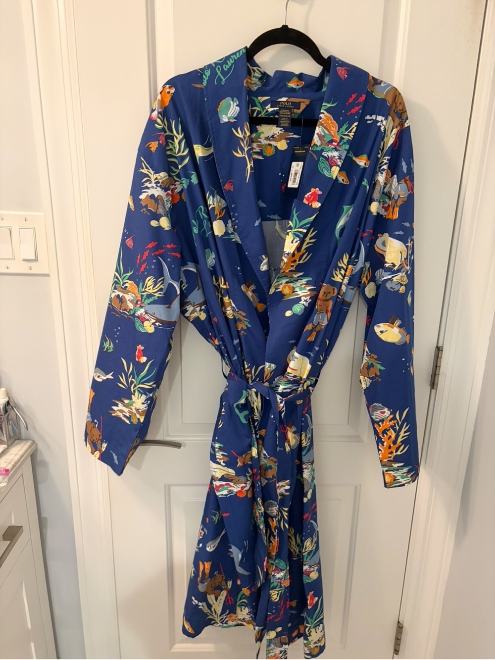 Polo by Ralph Lauren Blue Undersea Print Robe